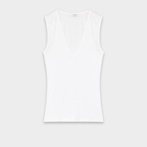 Aritzia Angeles Tank Women’s White V-Neck Sleeveless Top